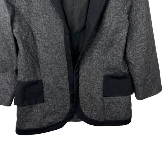 Cartonnier Anthropologie Hadley Tuxedo Jacket Peplum Blazer Charcoal Gray 10 - Picture 5 of 8
